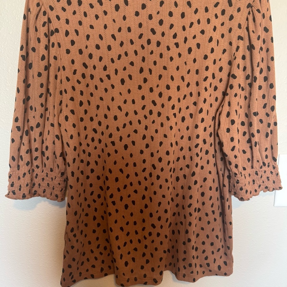 Lucky Brand Cheetah Print Blouse Size Large - Picture 6 of 6